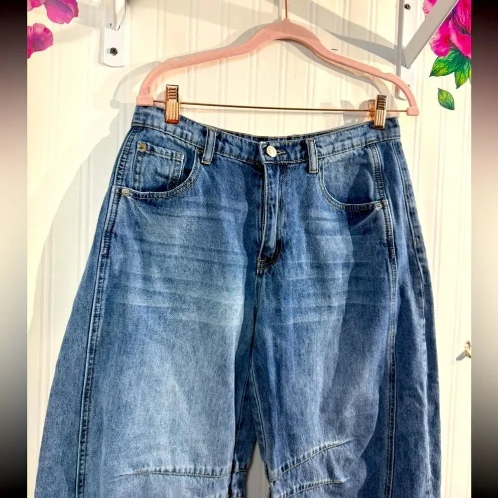 Blue Relaxed Fit Jeans‎ with Faded Wash